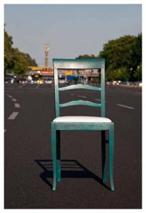 Vintage-Stuhl auf der Straße des 17. Juni, Berlin